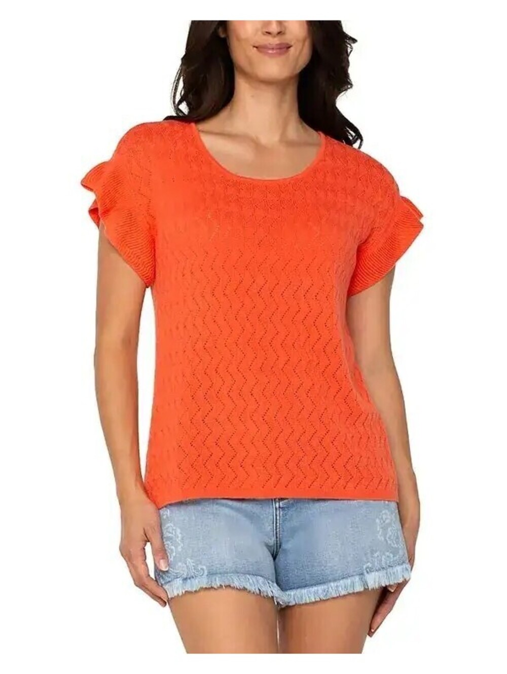 89$ Liverpool Los Angeles Flutter Sleeve Dolman Sweater Women's Size XL Orange